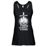 One Cross Three Nails Forgiven Cross Christian Faith Ladies Essential Flowy Tank