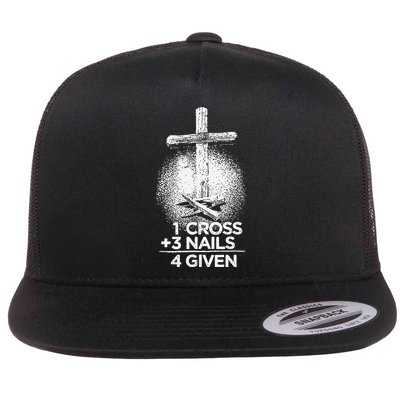 One Cross Three Nails Forgiven Cross Christian Faith Flatbill Hat