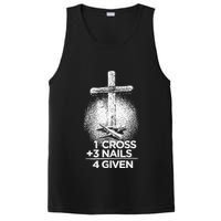 One Cross Three Nails Forgiven Cross Christian Faith PosiCharge Competitor Tank