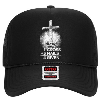 One Cross Three Nails Forgiven Cross Christian Faith Trucker Hat