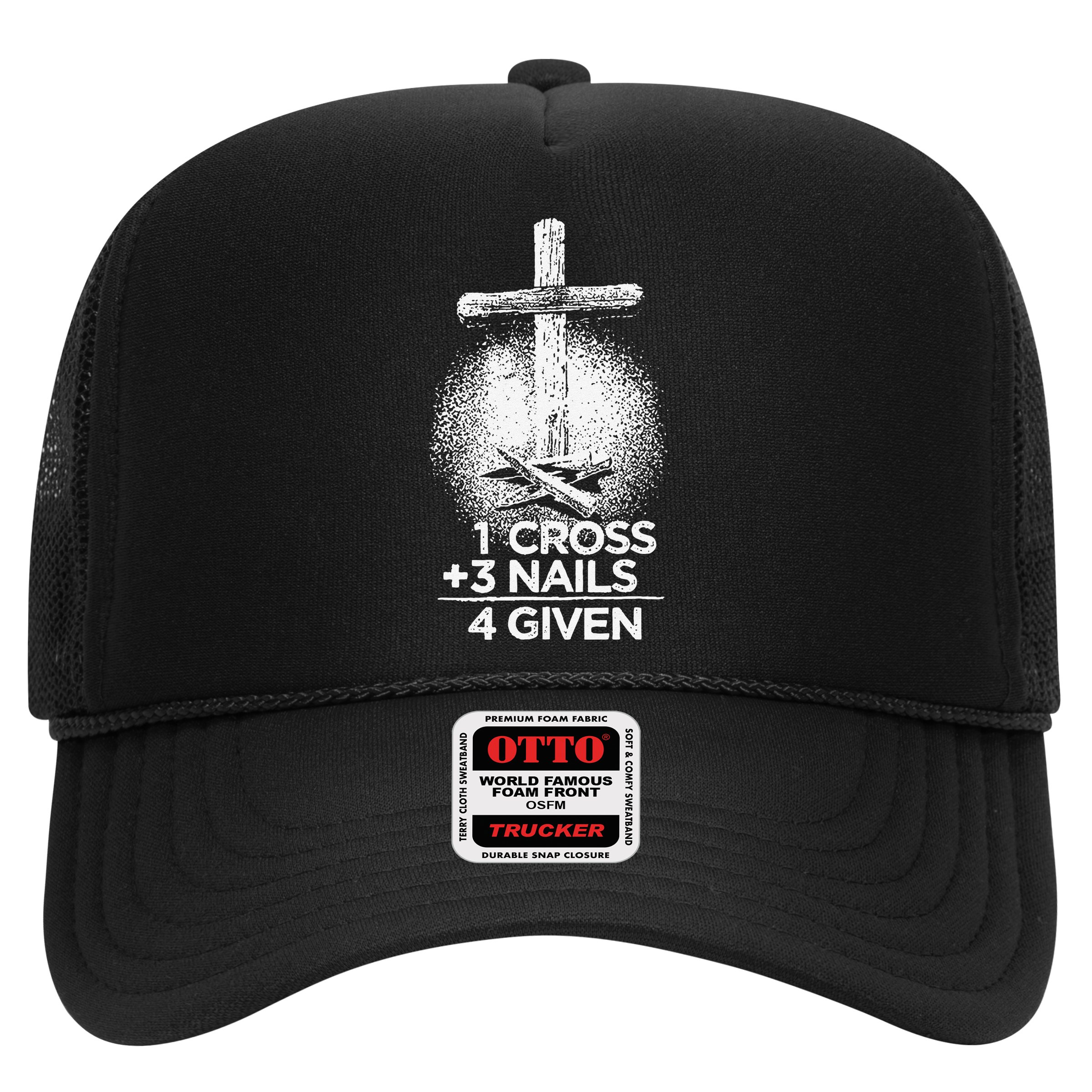 One Cross Three Nails Forgiven Cross Christian Faith Hat