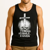 One Cross Three Nails Forgiven Cross Christian Faith Tank Top