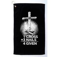 One Cross Three Nails Forgiven Cross Christian Faith Golf Towel