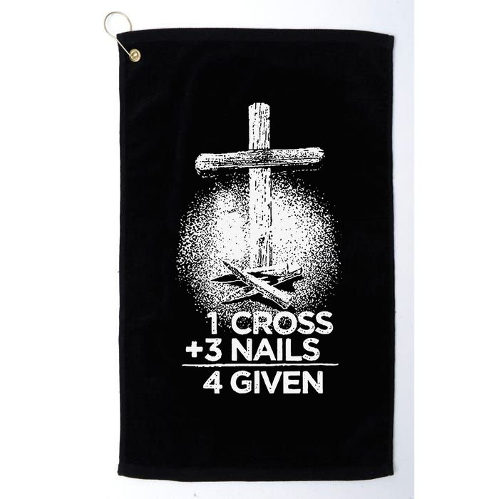One Cross Three Nails Forgiven Cross Christian Faith Golf Towel