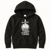 One Cross Three Nails Forgiven Cross Christian Faith Kids Hoodie
