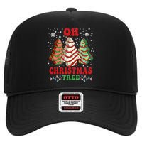 Oh Christmas Tree Cakes Debbie Funny Christmas High Crown Mesh Back Trucker Hat