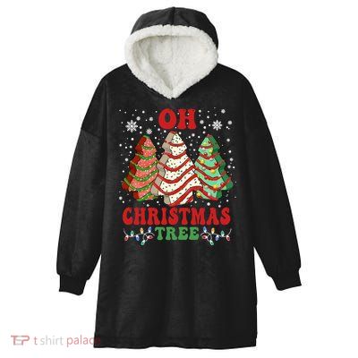 Oh Christmas Tree Cakes Debbie Funny Christmas Hooded Wearable Blanket