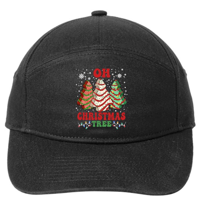 Oh Christmas Tree Cakes Debbie Funny Christmas 7-Panel Snapback Hat