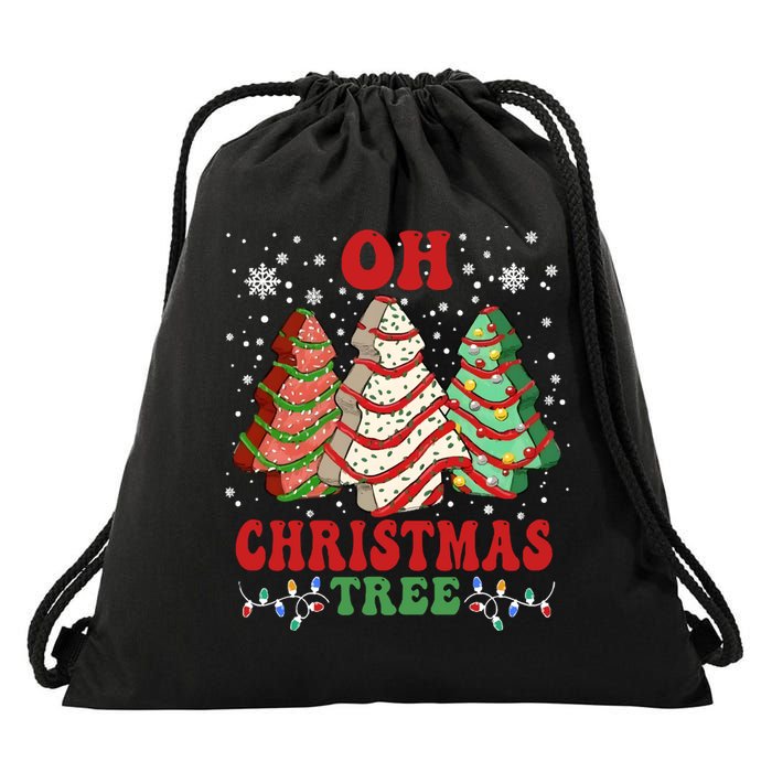 Oh Christmas Tree Cakes Debbie Funny Christmas Drawstring Bag
