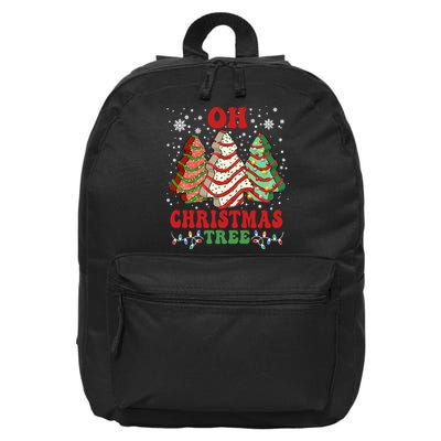 Oh Christmas Tree Cakes Debbie Funny Christmas 16 in Basic Backpack