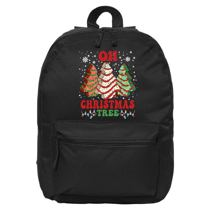 Oh Christmas Tree Cakes Debbie Funny Christmas 16 in Basic Backpack