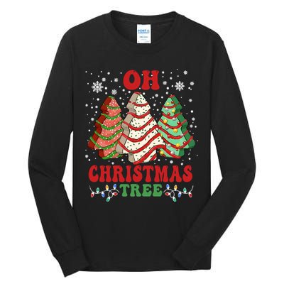 Oh Christmas Tree Cakes Debbie Funny Christmas Tall Long Sleeve T-Shirt