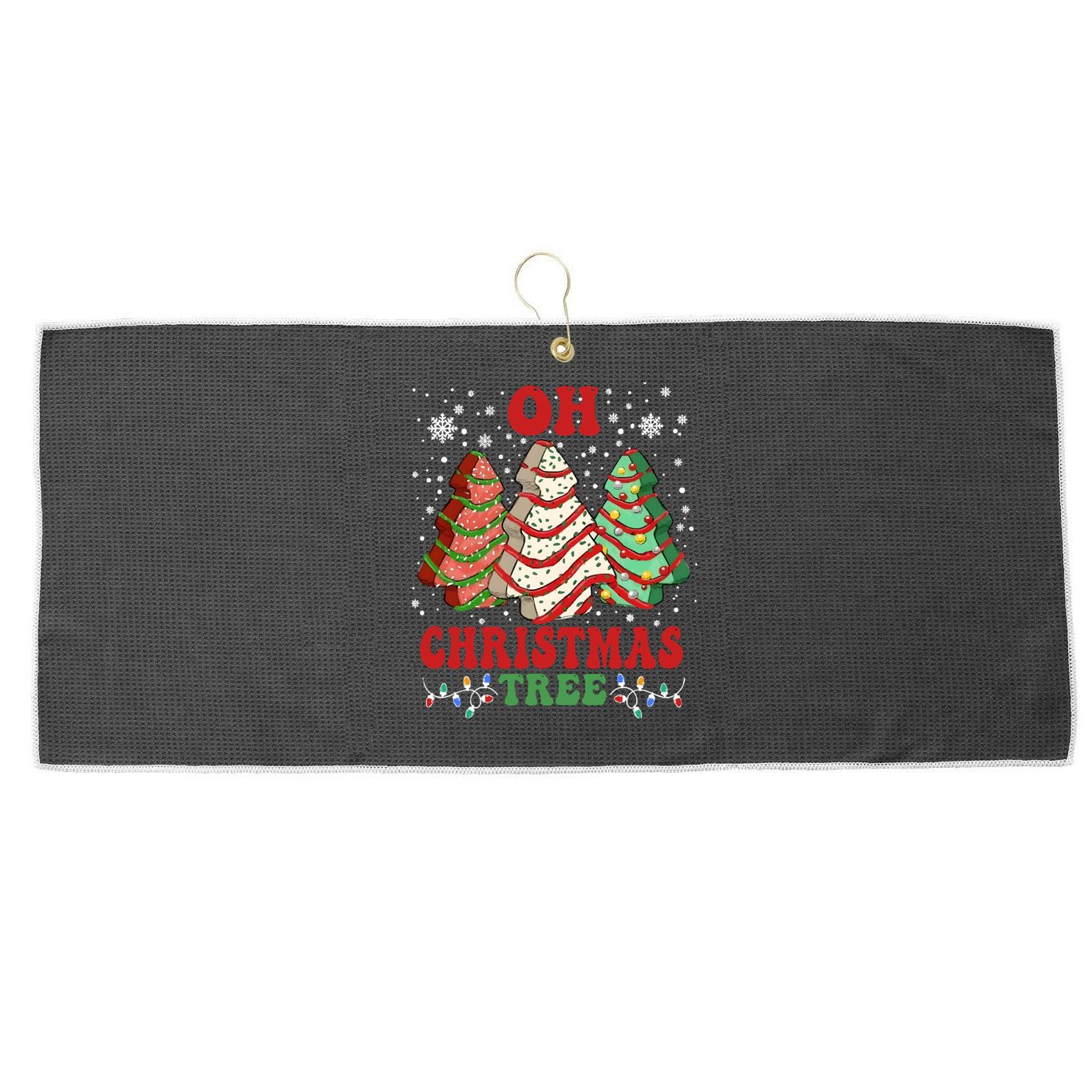 Oh Christmas Tree Cakes Debbie Funny Christmas Large Microfiber Waffle Golf Towel