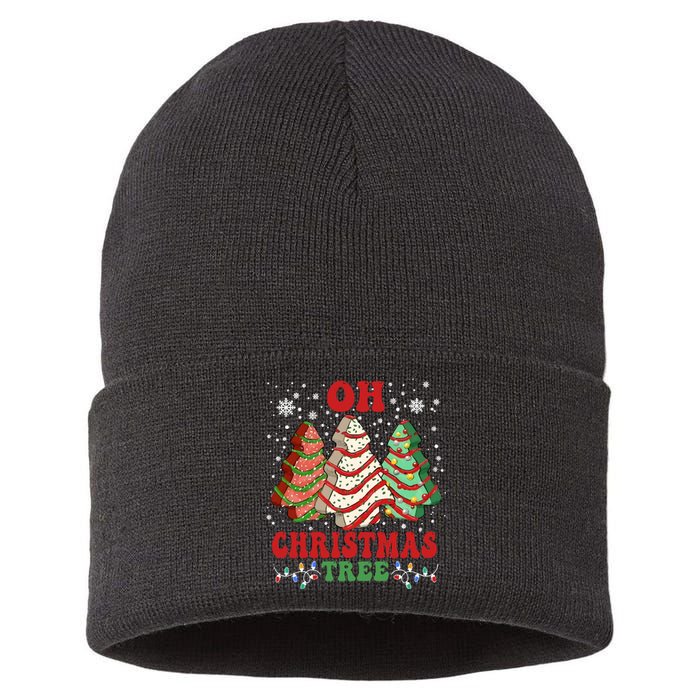 Oh Christmas Tree Cakes Debbie Funny Christmas Sustainable Knit Beanie