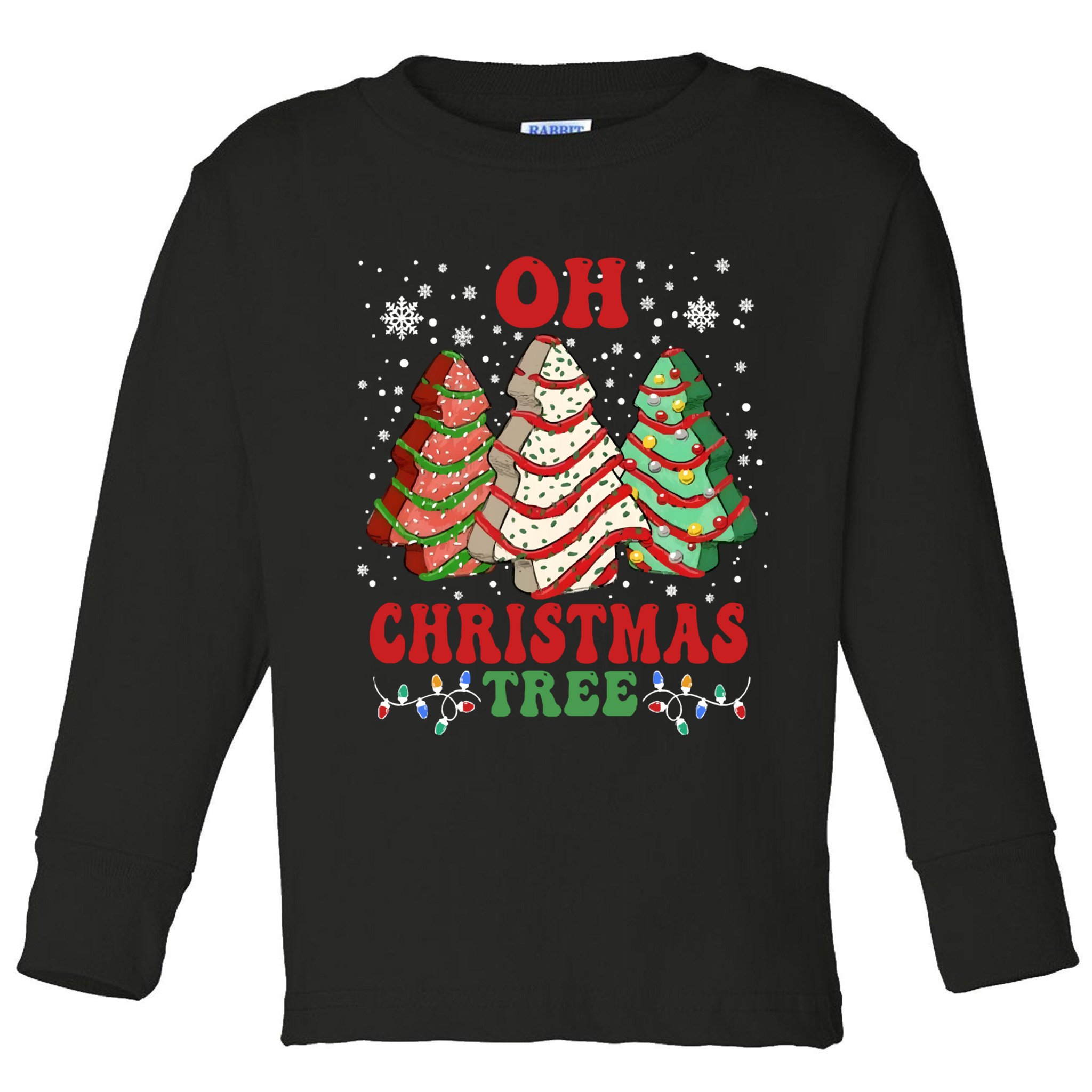 Oh Christmas Tree Cakes Debbie Funny Christmas Toddler Long Sleeve Shirt