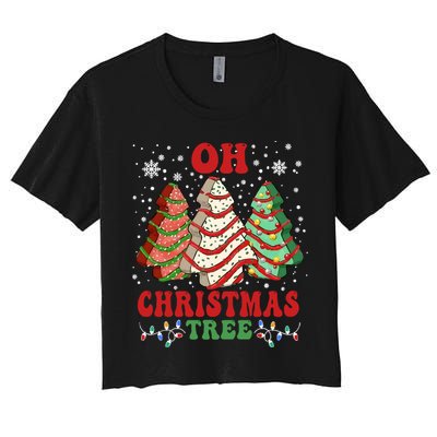 Oh Christmas Tree Cakes Debbie Funny Christmas Crop Top