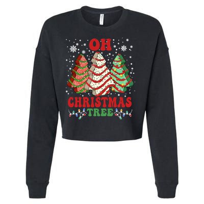 Oh Christmas Tree Cakes Debbie Funny Christmas Cropped Pullover Crew