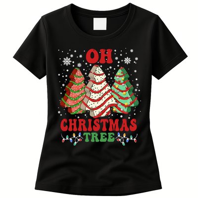 Oh Christmas Tree Cakes Debbie Funny Christmas Womens T-Shirt