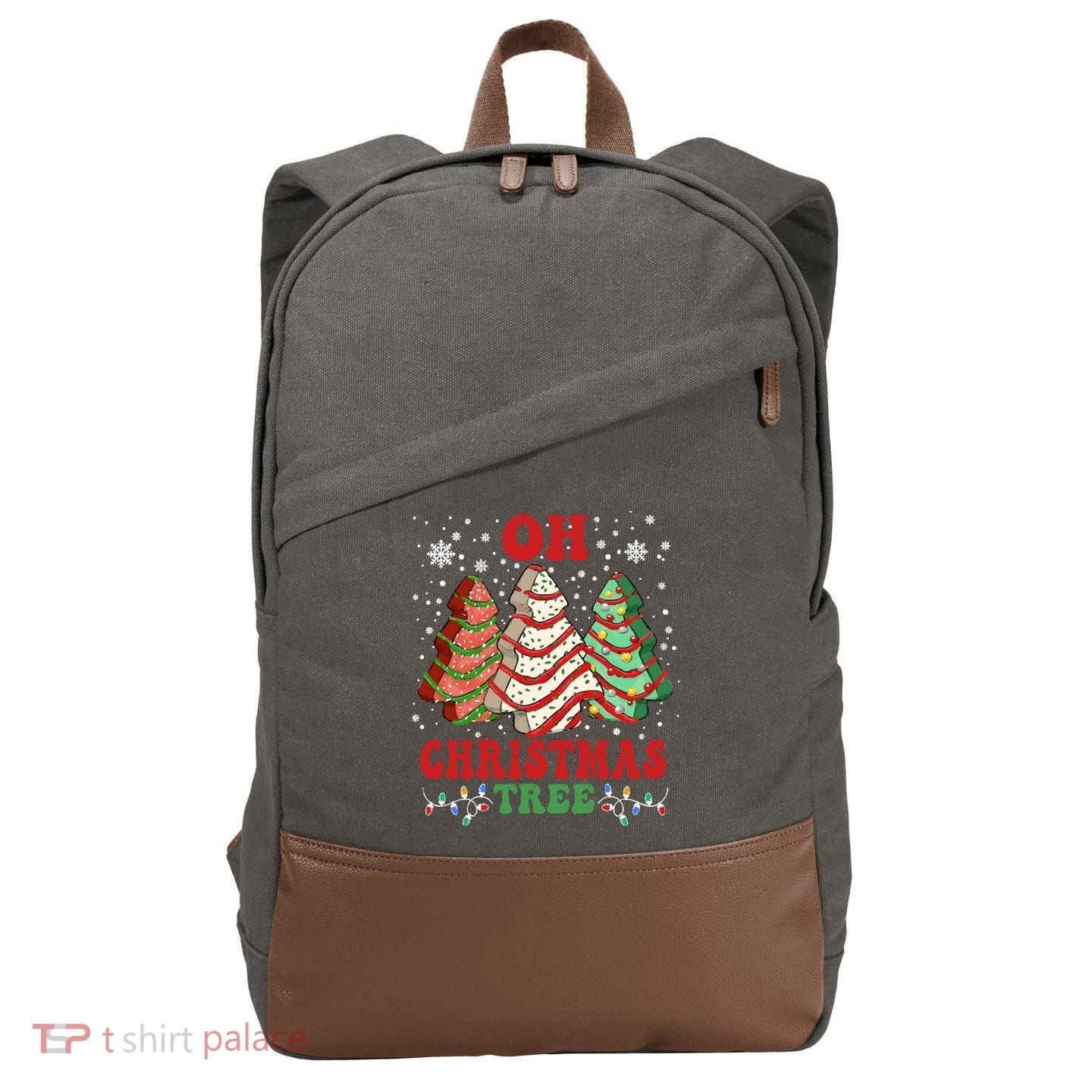 Oh Christmas Tree Cakes Debbie Funny Christmas Cotton Canvas Backpack