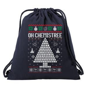 Oh Chemist Tree Merry Chemistree Chemistry Ugly Christmas Meaningful Gift Drawstring Bag