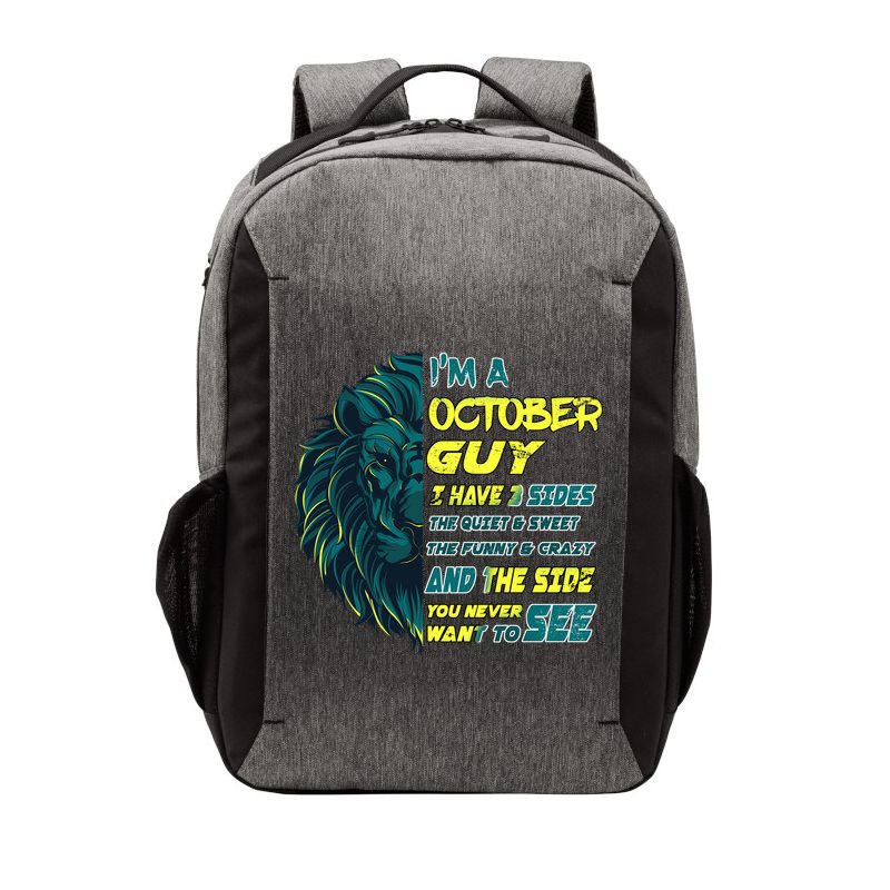 October Birthday Guy Has 3 Sides Sweet Funny Crazy  Vector Backpack