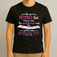 October Girl Sweet But Crazy Funny Birthday T-Shirt