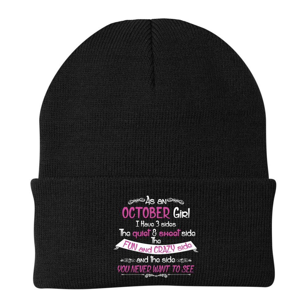 October Girl Sweet But Crazy Funny Birthday Beanie