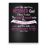 October Girl Sweet But Crazy Funny Birthday Poster