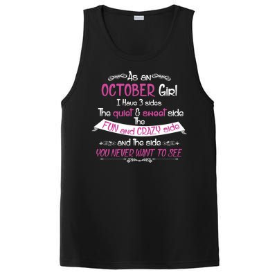 October Girl Sweet But Crazy Funny Birthday PosiCharge Competitor Tank