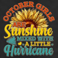 October Girls Are Sunshine Mixed With A Little Hurricane Sunflower Birthday Hat