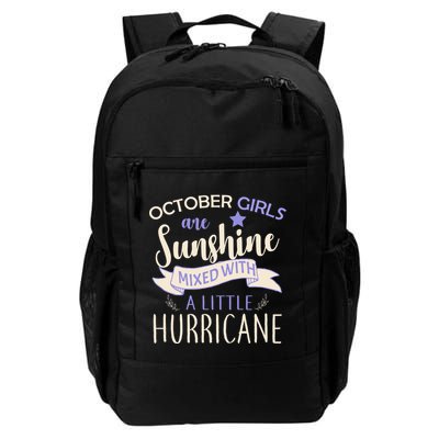 October Girls Are Sunshine Mixed With Hurricane Backpack