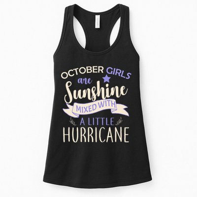 October Girls Are Sunshine Mixed With Hurricane Womens Tank Top