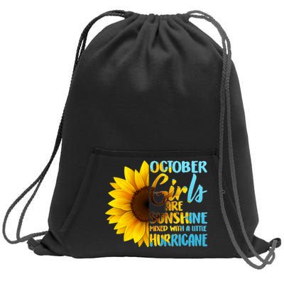 October Girls Sunflower Sweatshirt Cinch Pack Bag