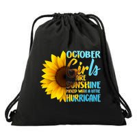 October Girls Sunflower Drawstring Bag