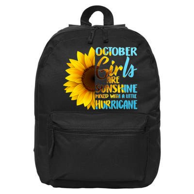 October Girls Sunflower 16 in Basic Backpack