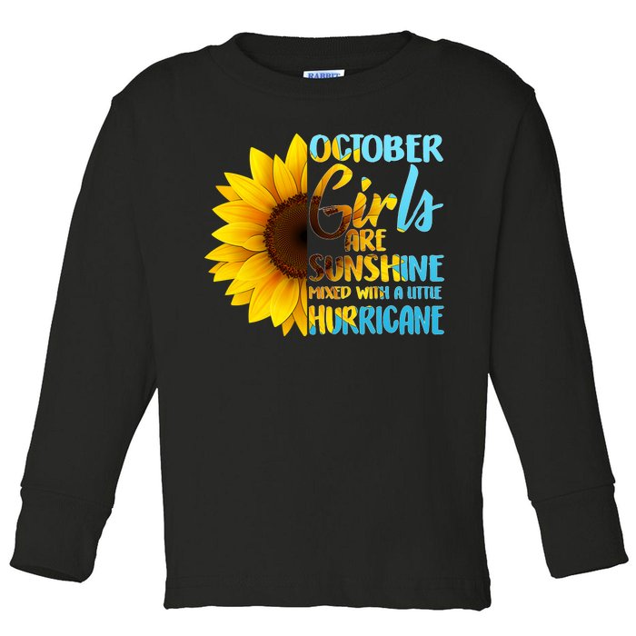 October Girls Sunflower Toddler Long Sleeve Shirt