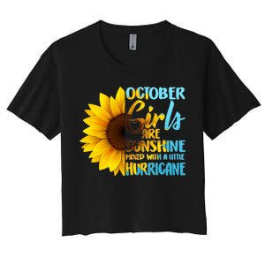 October Girls Sunflower Women's Crop Top Tee