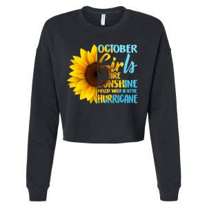 October Girls Sunflower Cropped Pullover Crew