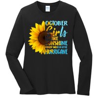 October Girls Sunflower Ladies Long Sleeve Shirt