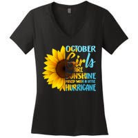 October Girls Sunflower Women's V-Neck T-Shirt