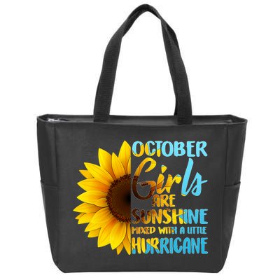 October Girls Sunflower Zip Tote Bag