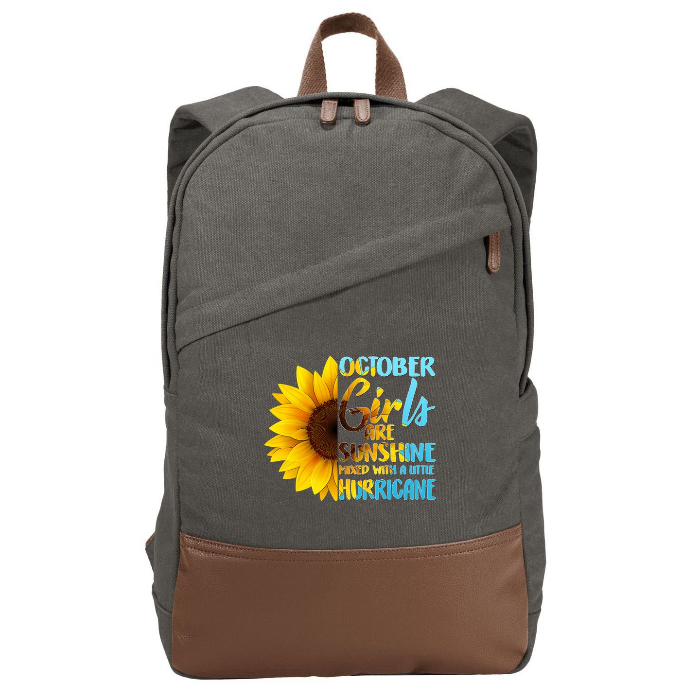 October Girls Sunflower Cotton Canvas Backpack