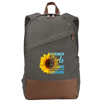 October Girls Sunflower Cotton Canvas Backpack