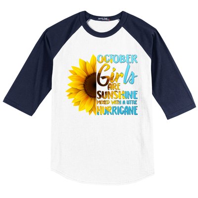 October Girls Sunflower Baseball Sleeve Shirt