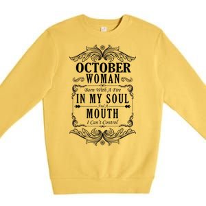 October Woman Funny Birthday Premium Crewneck Sweatshirt