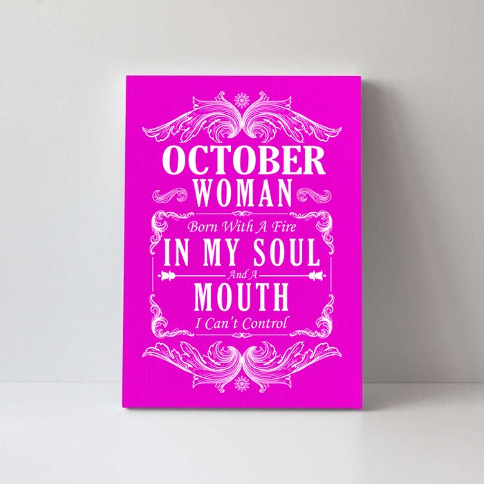 October Woman Funny Birthday Canvas