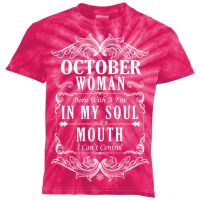 October Woman Funny Birthday Kids Tie-Dye T-Shirt