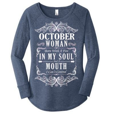 October Woman Funny Birthday Women's Perfect Tri Tunic Long Sleeve Shirt