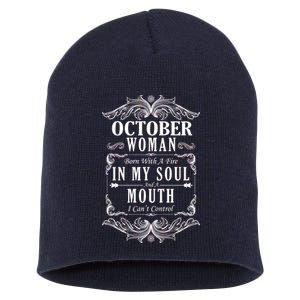 October Woman Funny Birthday Short Acrylic Beanie