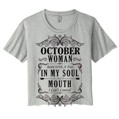 October Woman Funny Birthday Women's Crop Top Tee